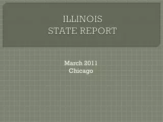 ILLINOIS STATE REPORT