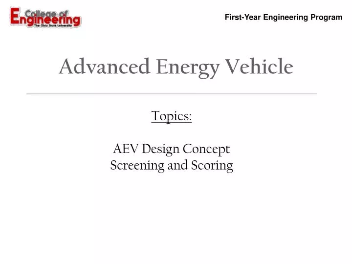 advanced energy vehicle