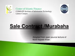 Sale Contract / Murabaha