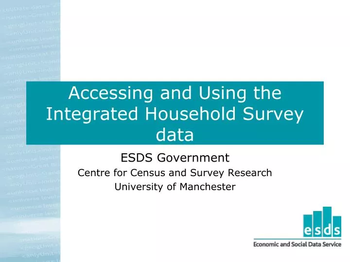 accessing and using the integrated household survey data