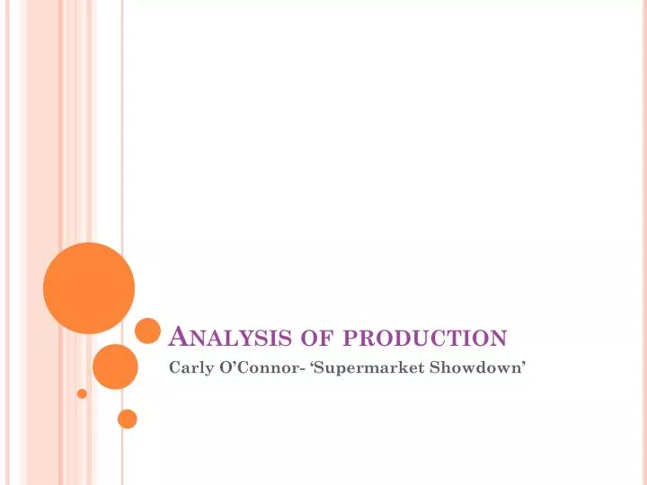 analysis of production