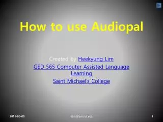How to use Audiopal