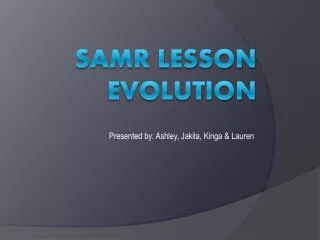 SAMR Lesson Evolution