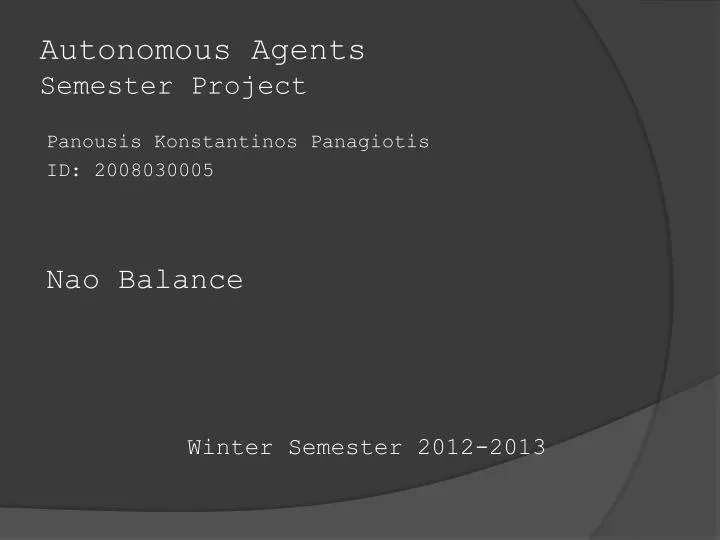 autonomous agents semester project