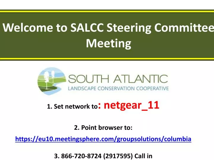 welcome to salcc steering committee meeting