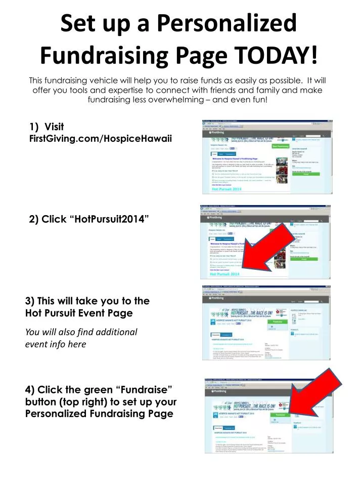 set up a personalized fundraising page today