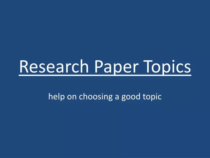 research paper topics