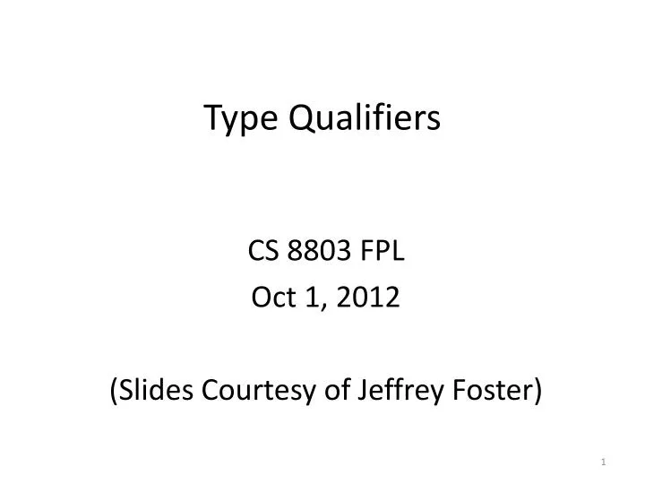 type qualifiers
