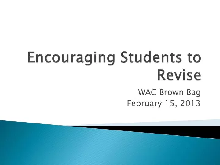 encouraging students to revise