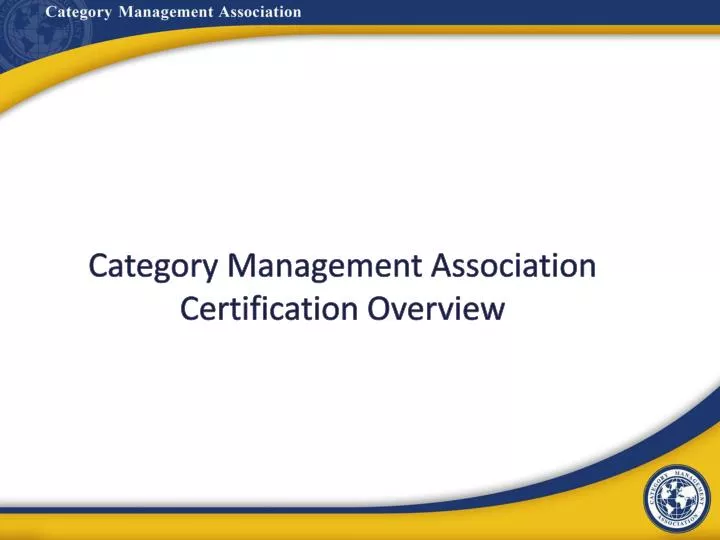 category management association certification overview