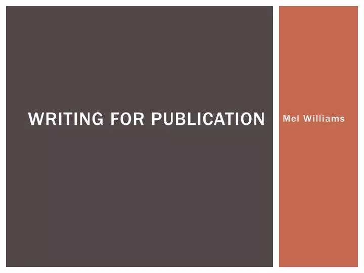 writing for publication