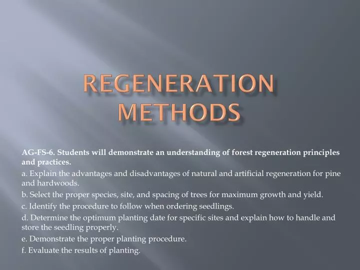 regeneration methods