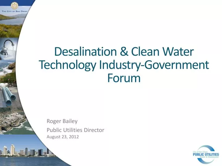 desalination clean water technology industry government forum