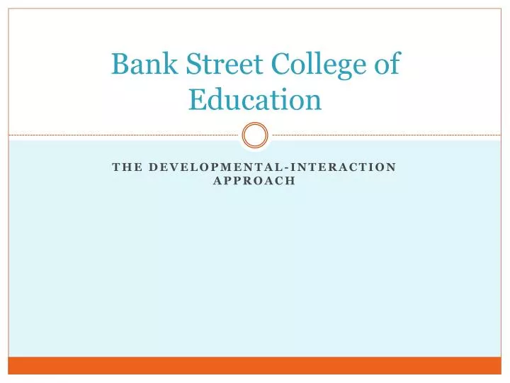 bank street college of education