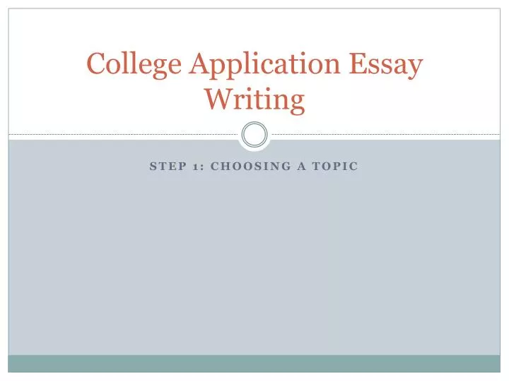 college application essay writing