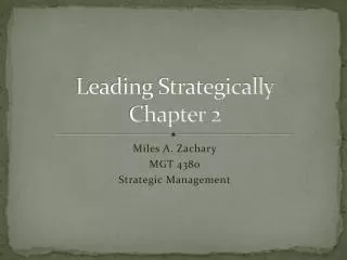 Leading Strategically Chapter 2
