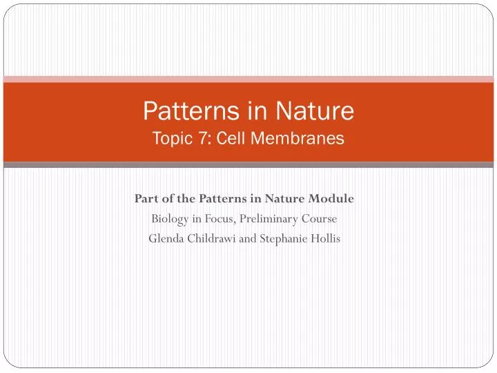 patterns in nature topic 7 cell membranes