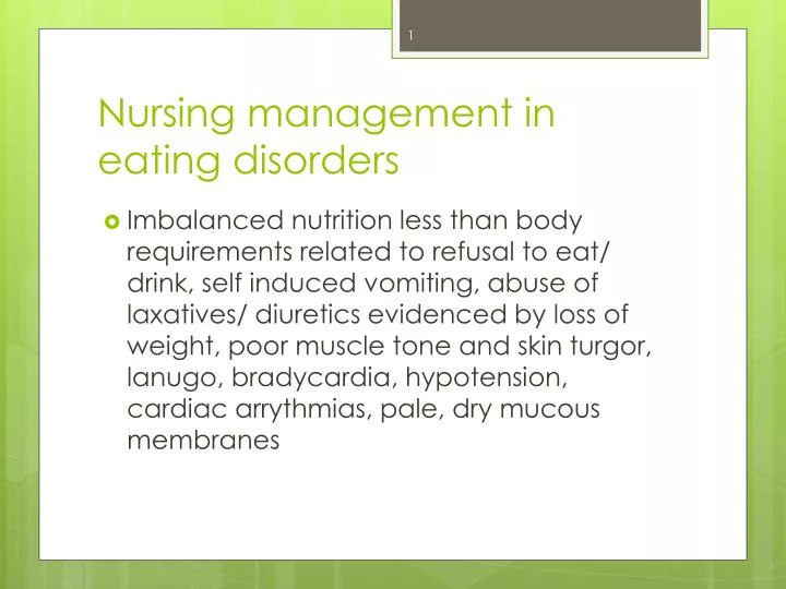 nursing management in eating disorders
