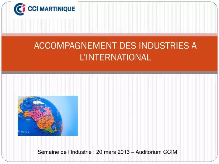 accompagnement des industries a l international