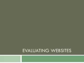 evaluating websites
