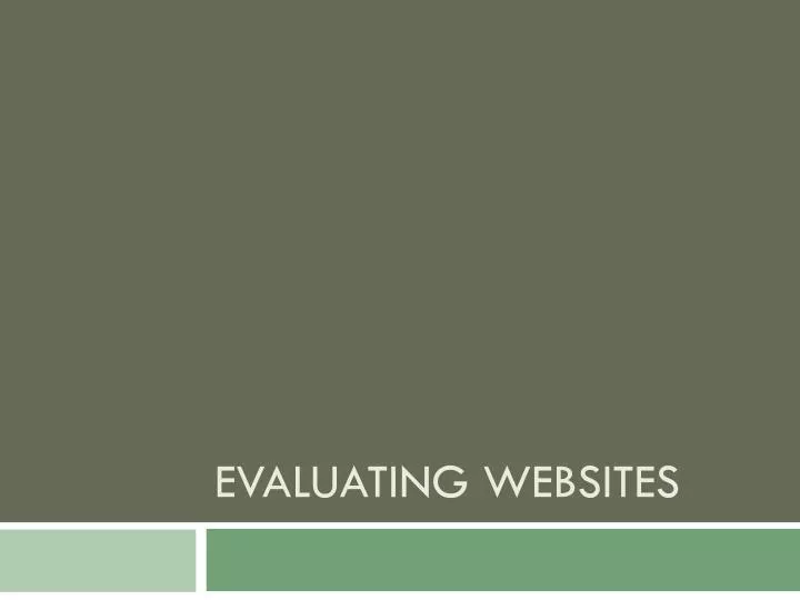 evaluating websites