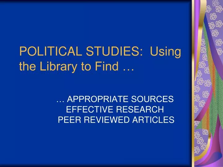 political studies using the library to find