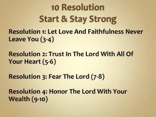10 Resolution Start &amp; Stay Strong