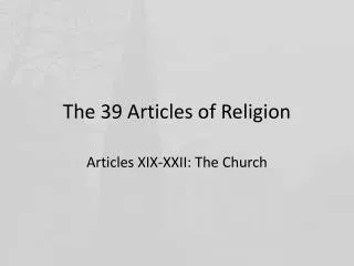 The 39 Articles of Religion