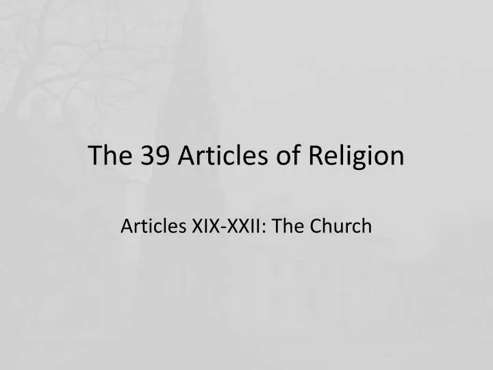 the 39 articles of religion