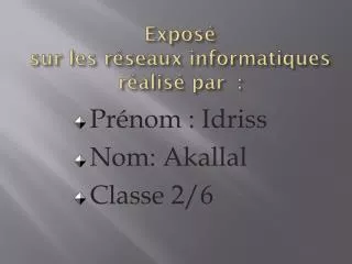 expos sur les r seaux informatiques r alis par