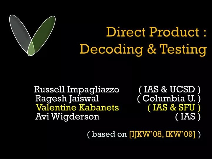direct product decoding testing