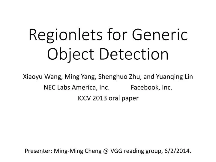 regionlets for generic object detection