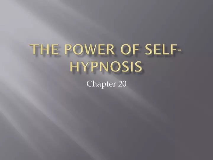 the power of self hypnosis