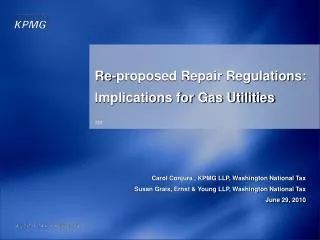 Re-proposed Repair Regulations: Implications for Gas Utilities