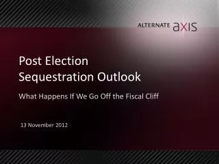 Post Election Sequestration Outlook
