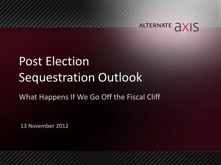 post election sequestration outlook