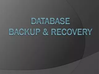 database backup recovery