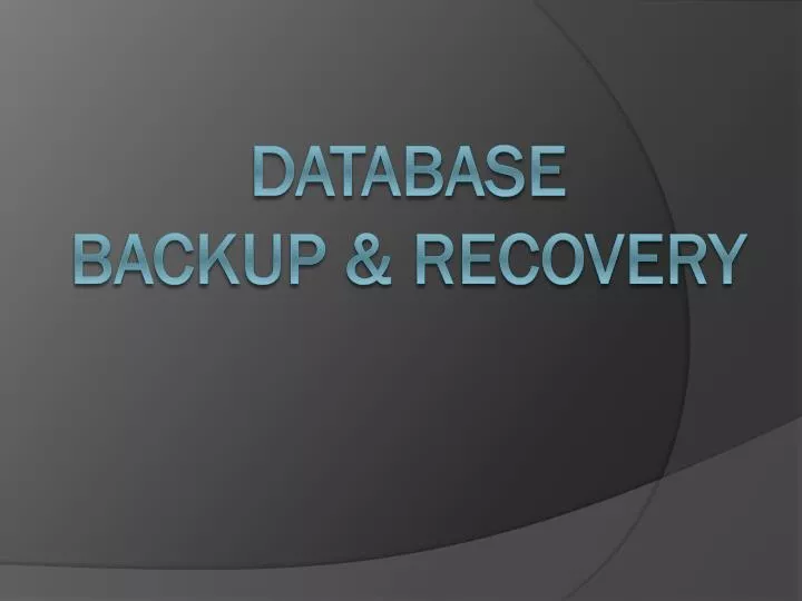 database backup recovery