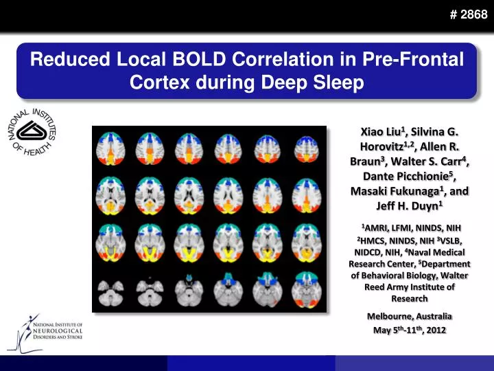 reduced local bold correlation in pre frontal cortex during deep sleep