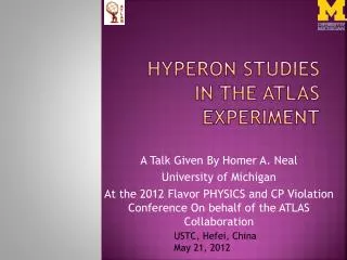 Hyperon studies in the atlas experiment