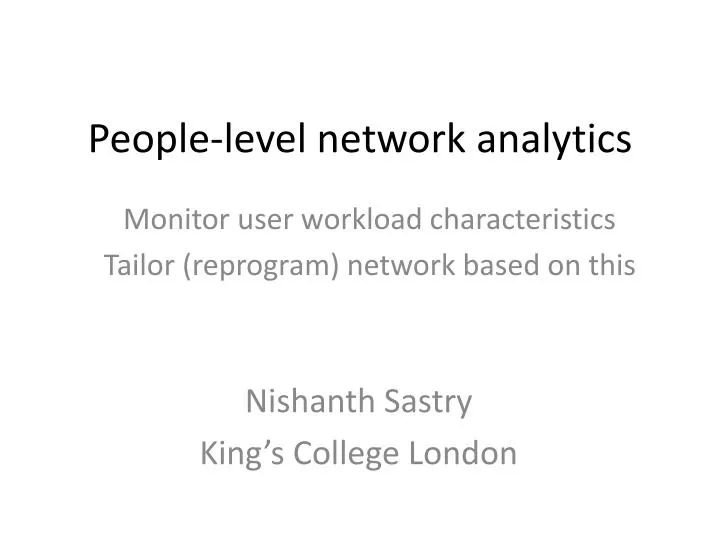 people level network analytics