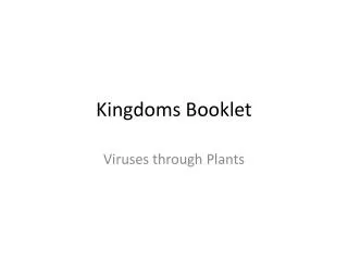 kingdoms booklet