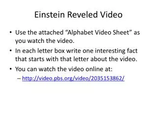 Einstein Reveled Video