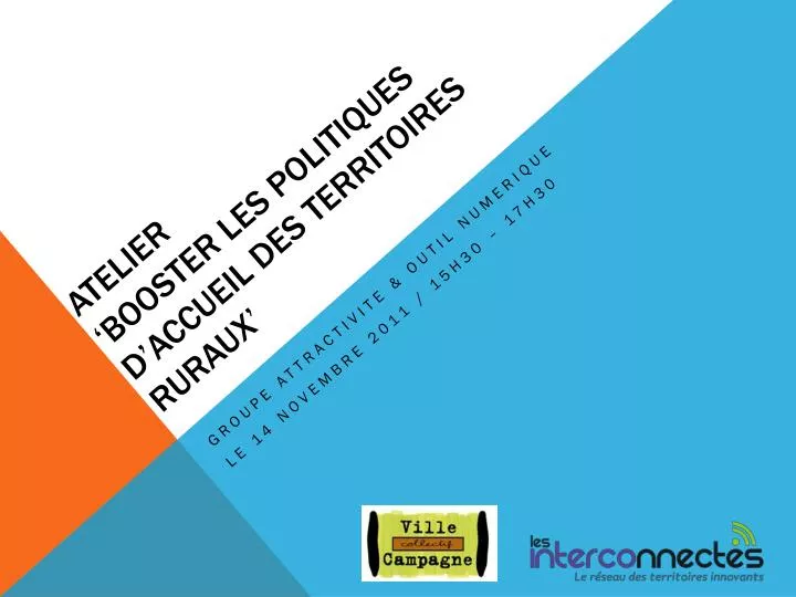 atelier booster les politiques d accueil des territoires ruraux