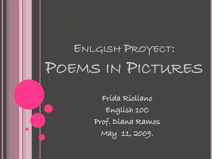 enlgish proyect poems in pictures