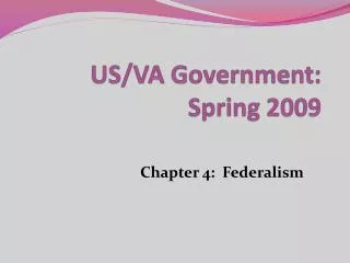 US/VA Government: Spring 2009
