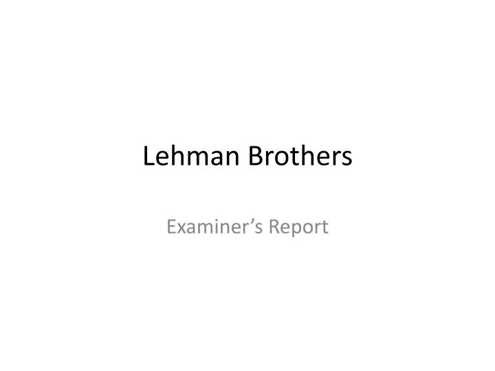 lehman brothers