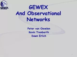 GEWEX And Observational Networks