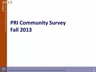PRI Community Survey Fall 2013