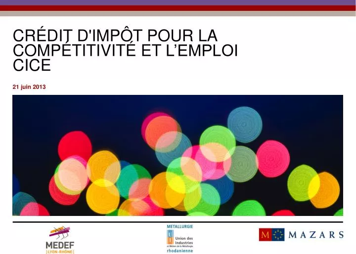 cr dit d imp t pour la comp titivit et l emploi cice